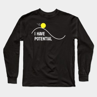 Cool Math Games - I Have Potential Curved Line Long Sleeve T-Shirt